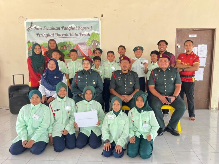 Peserta dari Sekolah Kebangsaan (SK) Basia Lama menyertai Kem Kenaikan Pangkat Koperal Tunas Kadet Remaja Sekolah (TKRS) Daerah Hulu Perak Tahun 2026